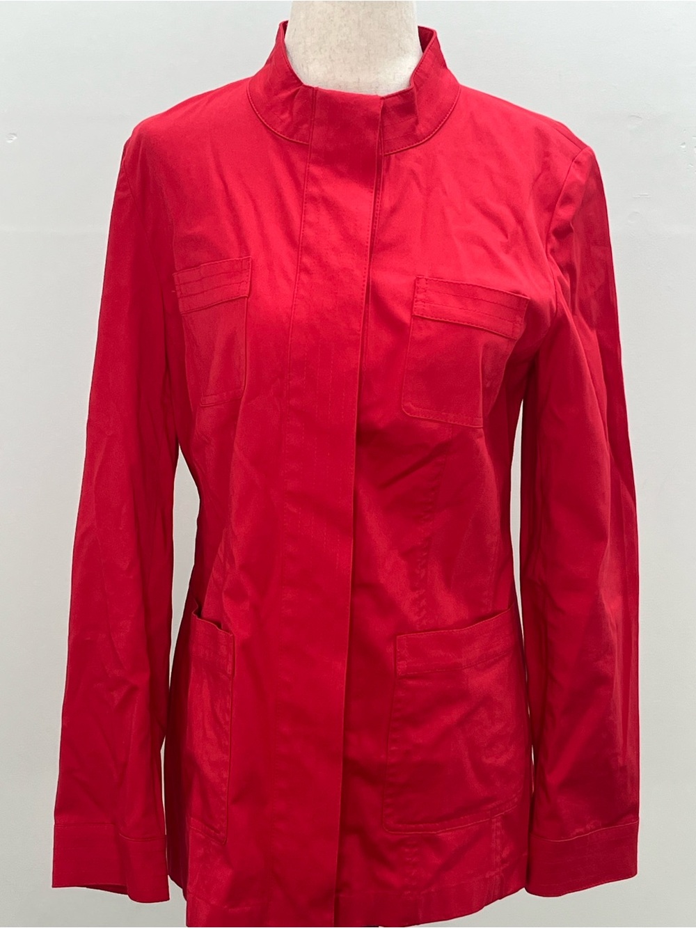J.Jill Women’s Red Stretch Utility Long Sleeve Blaze Jacket w/Patch Pockets XS